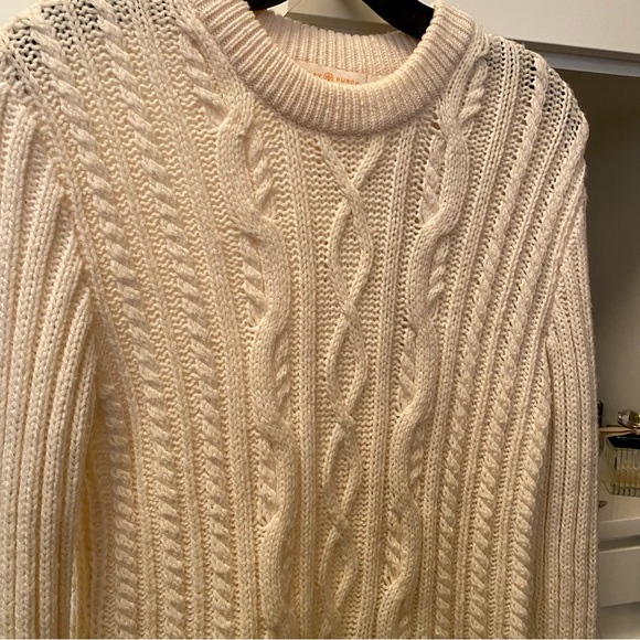 Tory Burch 'Valero' Fringe Hem Cable Knit Sweater - Picture 6 of 8